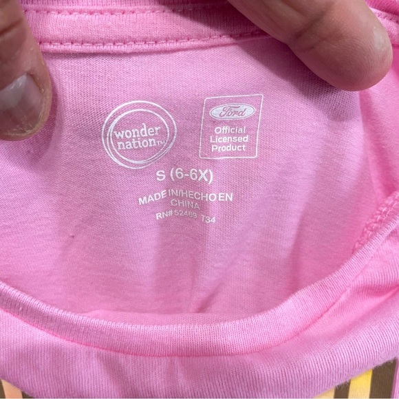 Wonder nation Girls Graphic Cropped T-Shirts - Pink and Cream size S 6-6X - Picture 8 of 11